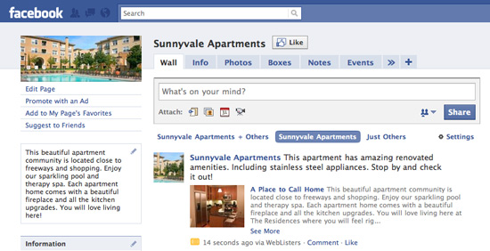facebook page